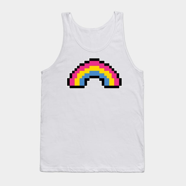 Pixel Rainbow Design in Pansexual Pride Flag Colors Tank Top by LiveLoudGraphics